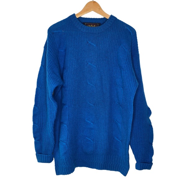 Ralph Lauren Sweaters Vintage Ralph Lauren Chaps Pure Quality Class A Blue Cable Knit Wool